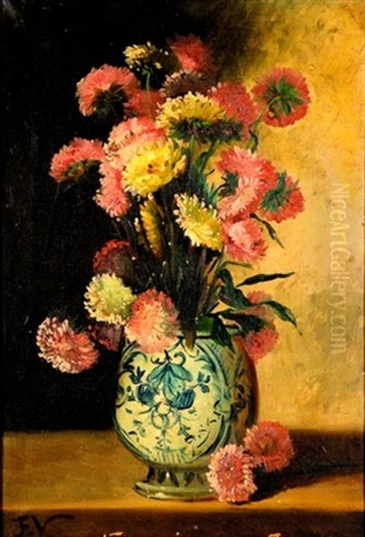 Bouquet De Fleurs Oil Painting by Floris Hendrik Verster