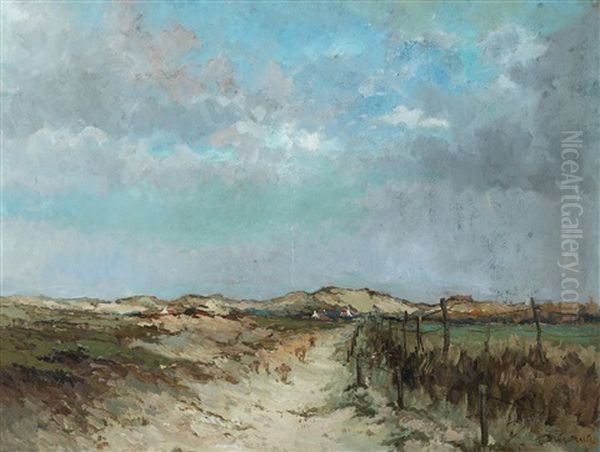 Fishermen's Houses In The Dunes Oil Painting by Theodor Verstraete