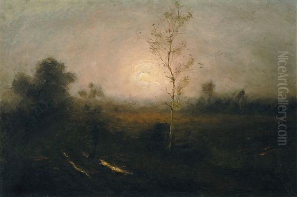 Avond Op De Heide Oil Painting by Theodor Verstraete