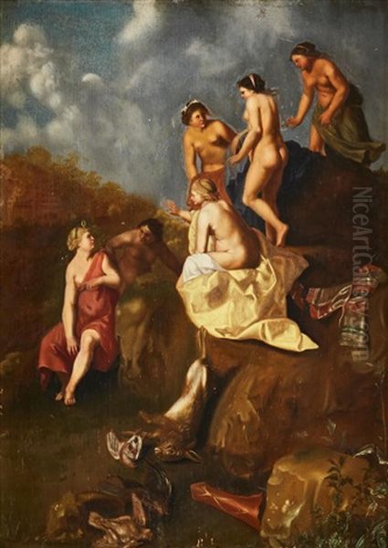 Diana And Her Nymphs Oil Painting by Daniel Vertangen