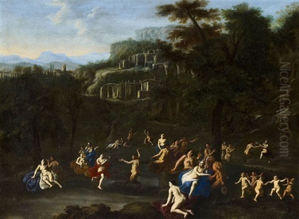 Landscape With Nymphs And Satyrs Oil Painting by Daniel Vertangen