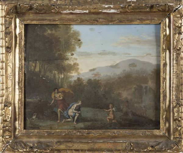 Nymphes Surprises Par Des Satyres Oil Painting by Daniel Vertangen