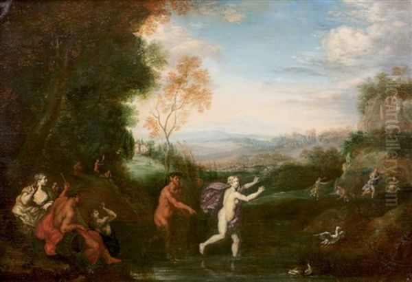 Pan Et Syrinx Panneau Oil Painting by Daniel Vertangen