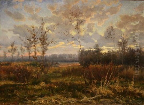 Paysage D'hiver, Etang En Foret Oil Painting by Hugues Francois Vertet