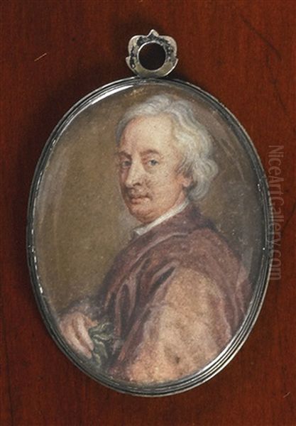 A Miniature Of John Dryden Oil Painting by George Vertue