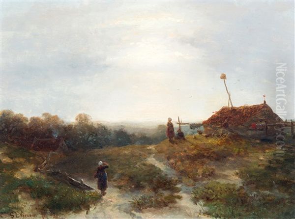 Vissershuisje In Het Duin Oil Painting by Salomon Leonardus Verveer