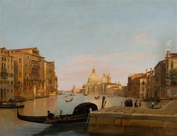 The Grand Canal With View Of Santa Maria De La Salute Oil Painting by Frans Vervloet