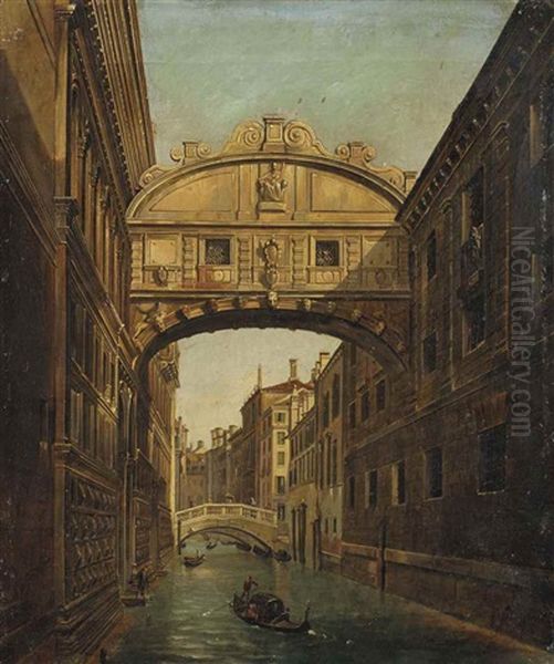 Le Pont Des Soupirs A Venise Oil Painting by Frans Vervloet