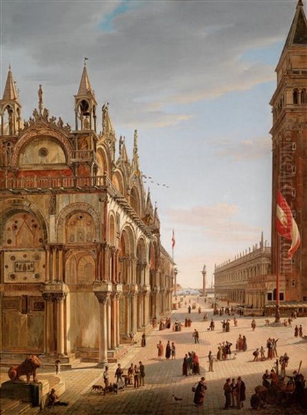 Der Markusplatz In Venedig by Frans Vervloet