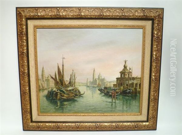 Scene A Venise Oil Painting by Victor Vervloet