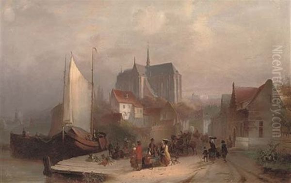 View Of Haarlem Oil Painting by Pierre Vervou