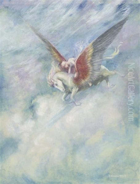 Pegasus Oil Painting by Edward Kington Brice