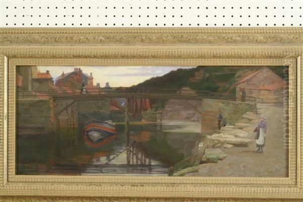 Staithes Oil Painting by Edward Kington Brice