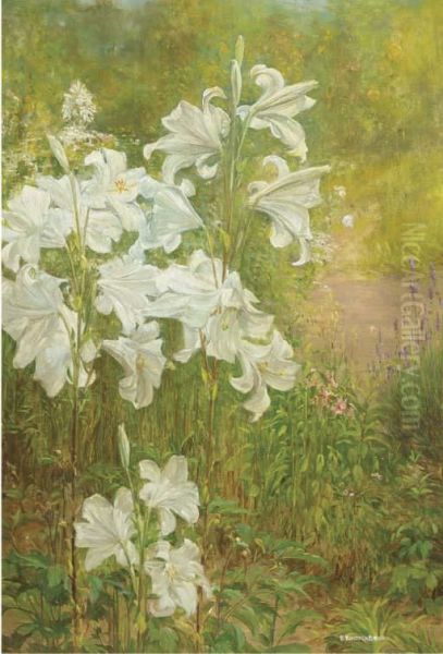 Lilies Oil Painting by Edward Kington Brice