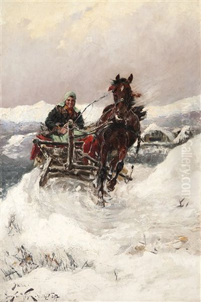 Wild Ride Oil Painting by Jaroslav Friedrich Julius Vesin