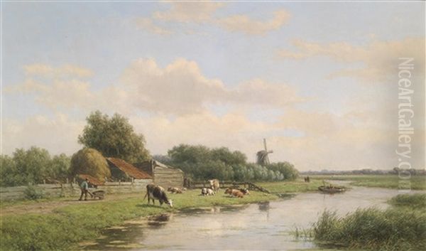 Grosse Hollandische Landschaft Oil Painting by Willem Vester