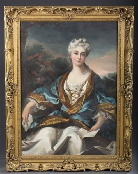 Duchesse De La Valliere Oil Painting by Antoine Vestier