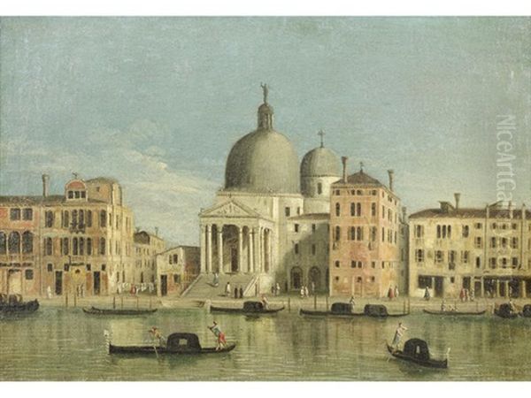 San Pietro Di Castello, Venice (+ And The Grand Canal With San Simeone Piccolo, Venice; Pair) Oil Painting by Gaetano Vetturali