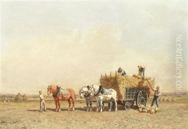 The Harvest Oil Painting by Jules Jacques Veyrassat