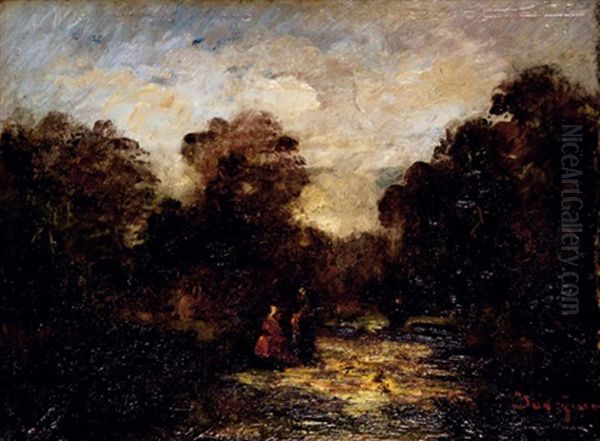 Scene Dans Un Paysage Oil Painting by Marie Nicolas Honore du Veyrier