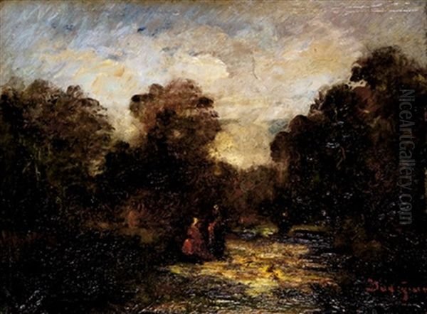 Scene Dans Un Paysage Oil Painting by Marie Nicolas Honore du Veyrier