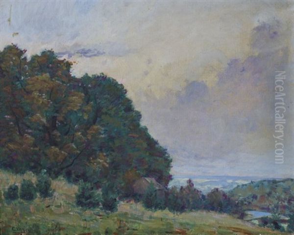 Summer Landscape Oil Painting by Charles Vezin