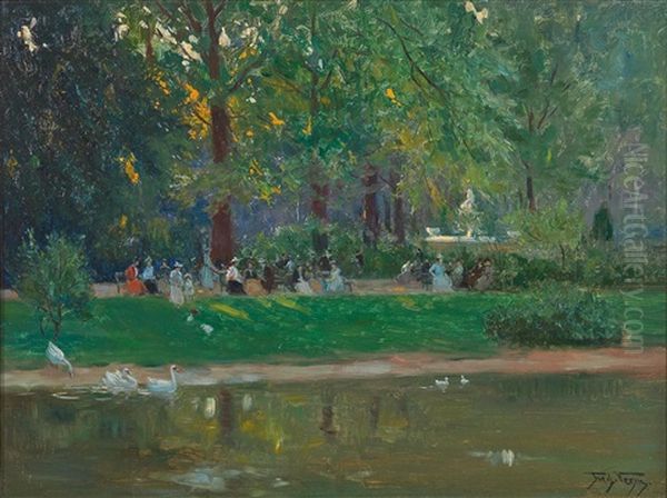 Scene In The Hofgarten Oil Painting by Frederick Vezin