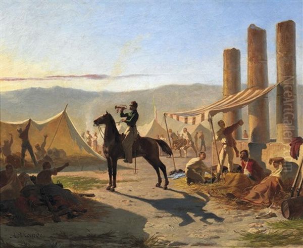 Der Morgenapell Oil Painting by Auguste Viande