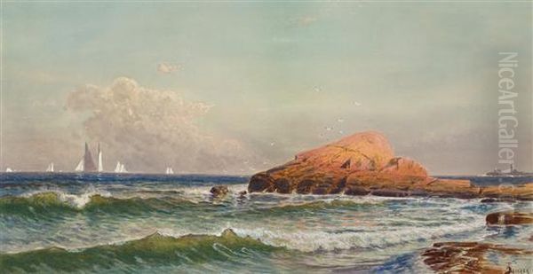 Little Bass Rock, Narragansett, Rhode Island Oil Painting by Alfred Thompson Bricher