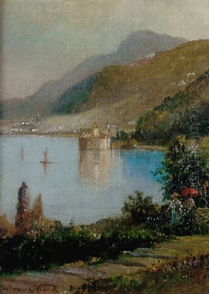 Chateau De Chillon Oil Painting by Achille Vianelli