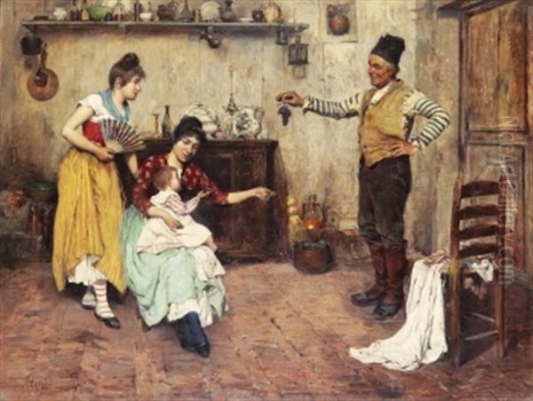 Tre Generationer Oil Painting by Cesare Vianello