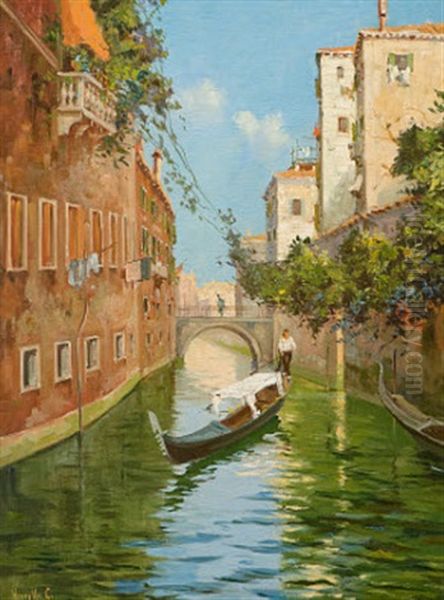 Venezianischer Gondoliere Oil Painting by Cesare Vianello