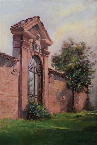 Entrata Della Villa Oil Painting by Mario Viani D'Ovrano