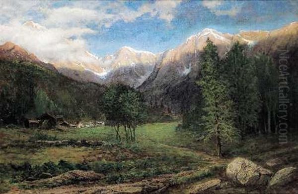 Morgensonne Am Ortler Oil Painting by Agostino Viani