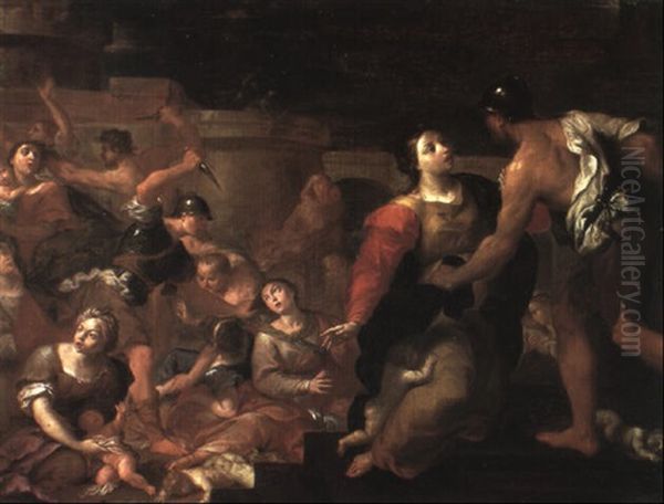 The Massacre Of The Innocents Oil Painting by Domenico Maria Viani