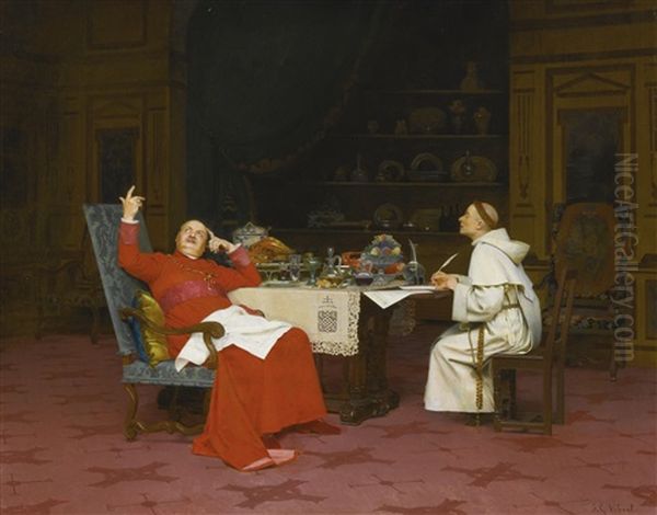 Sermon Sur L'abstinence Oil Painting by Jehan Georges Vibert