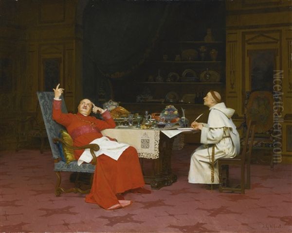 Sermon Sur L'abstinence Oil Painting by Jehan Georges Vibert