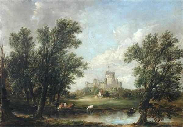 Eton Grounds Oil Painting by Alfred Vickers