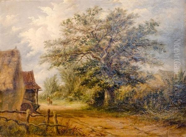 Paysage De Campagne Anime Oil Painting by Alfred Vickers