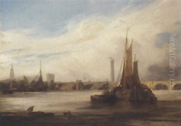 Waterloo Bridge Oil Painting by Alfred Gomersal Vickers