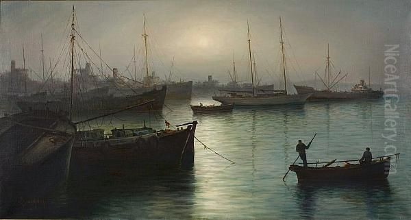 View Of Piraeus Oil Painting by Alex Brickman