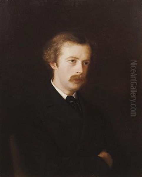 Portrait Of Arthur William Symons Oil Painting by Mathilde, Comtesse Victor Sallier de la Tour