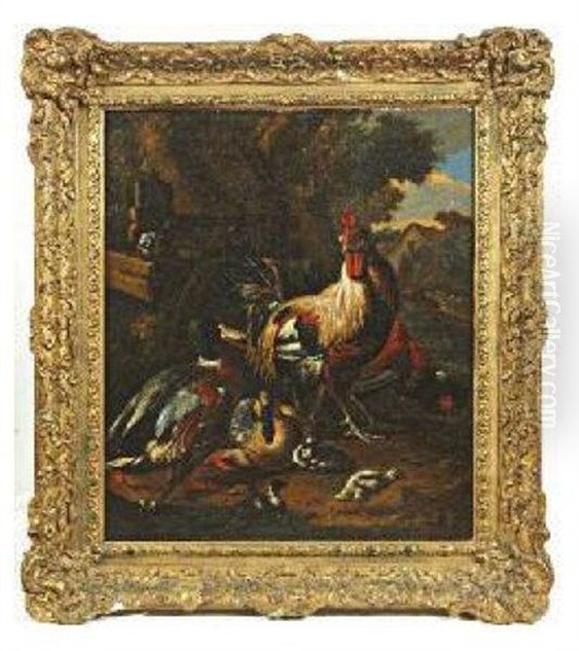 Basse Cour Oil Painting by Giacomo (Jacobus) Victors