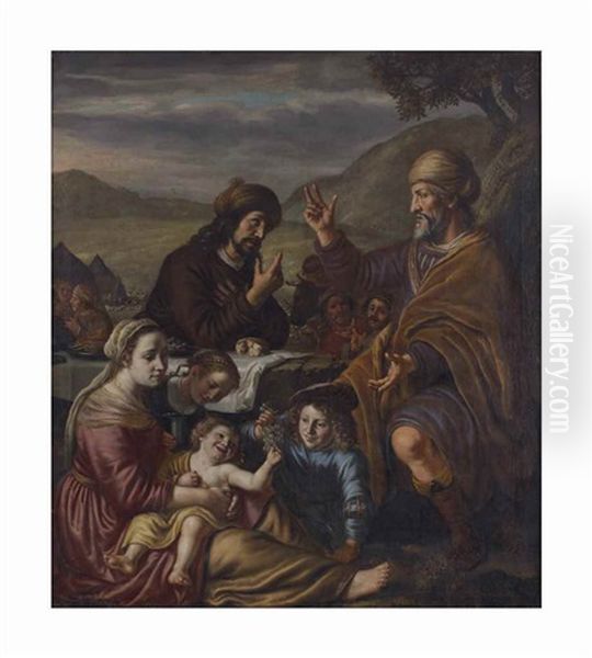 Laban Reconciled With Jacob Oil Painting by Jan Victors