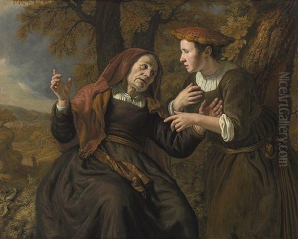 Ruth And Naomi Oil Painting by Jan Victors