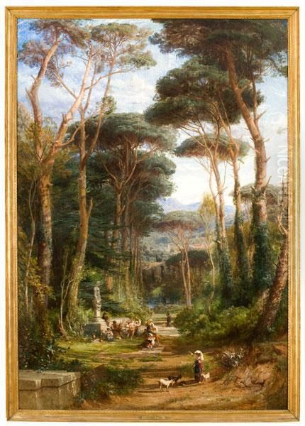 La Via Sacra Presso Santa Palomba Oil Painting by Frederick Lee Bridell