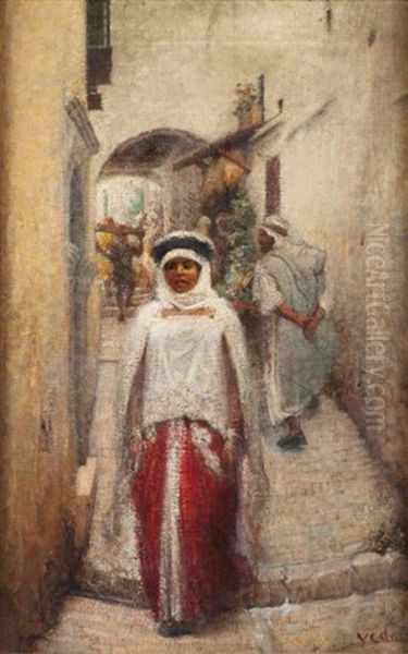 Femmes Dans La Kasbah Oil Painting by Eugene Vincent Vidal