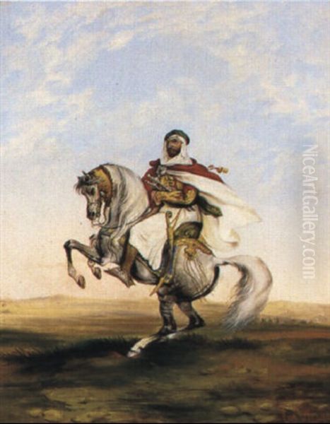 Cavalier Arabe Oil Painting by Eugene Vincent Vidal