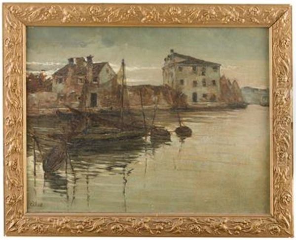 Fischerhafen Mit Alten Hausern Oil Painting by Emanuele Vidovic