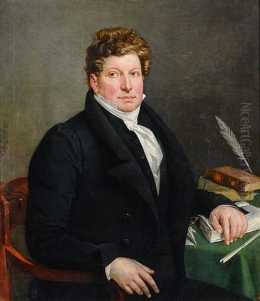 Portrait D'homme Oil Painting by Josef Bartholomeus Vieillevoye